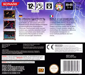 Death Jr. and the Science Fair of Doom (Europe) (En,Fr,De,Es,It) box cover back